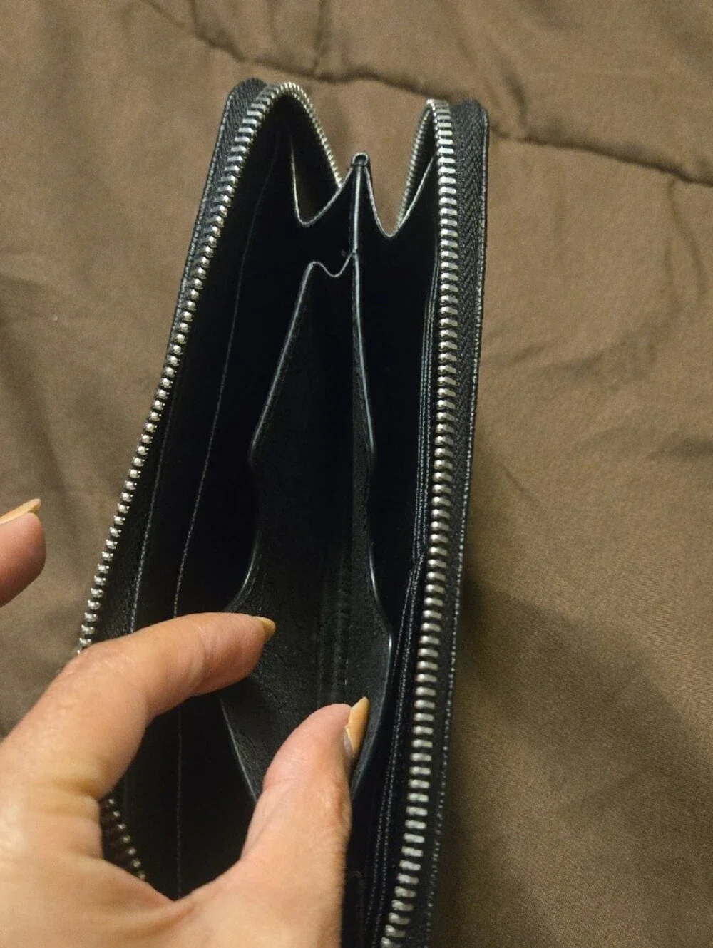 Black Michael Kors Pebbled Zip-Around Wallet